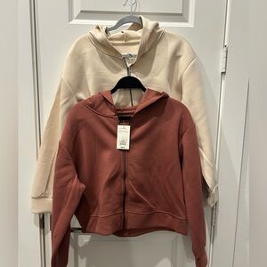 Women’s Dusty Rose Cropped Hoodie Jacket | Cozy Soft Fit